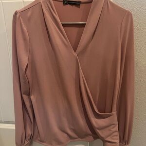 Adrianna Papell Mauve Wrap Blouse